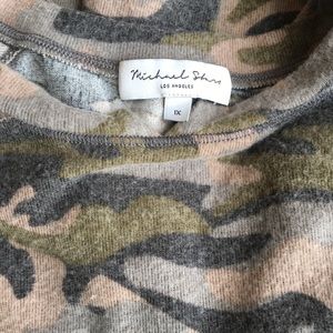 Michael Stars Brushed Camouflage Long Sleeve Top Size XL
